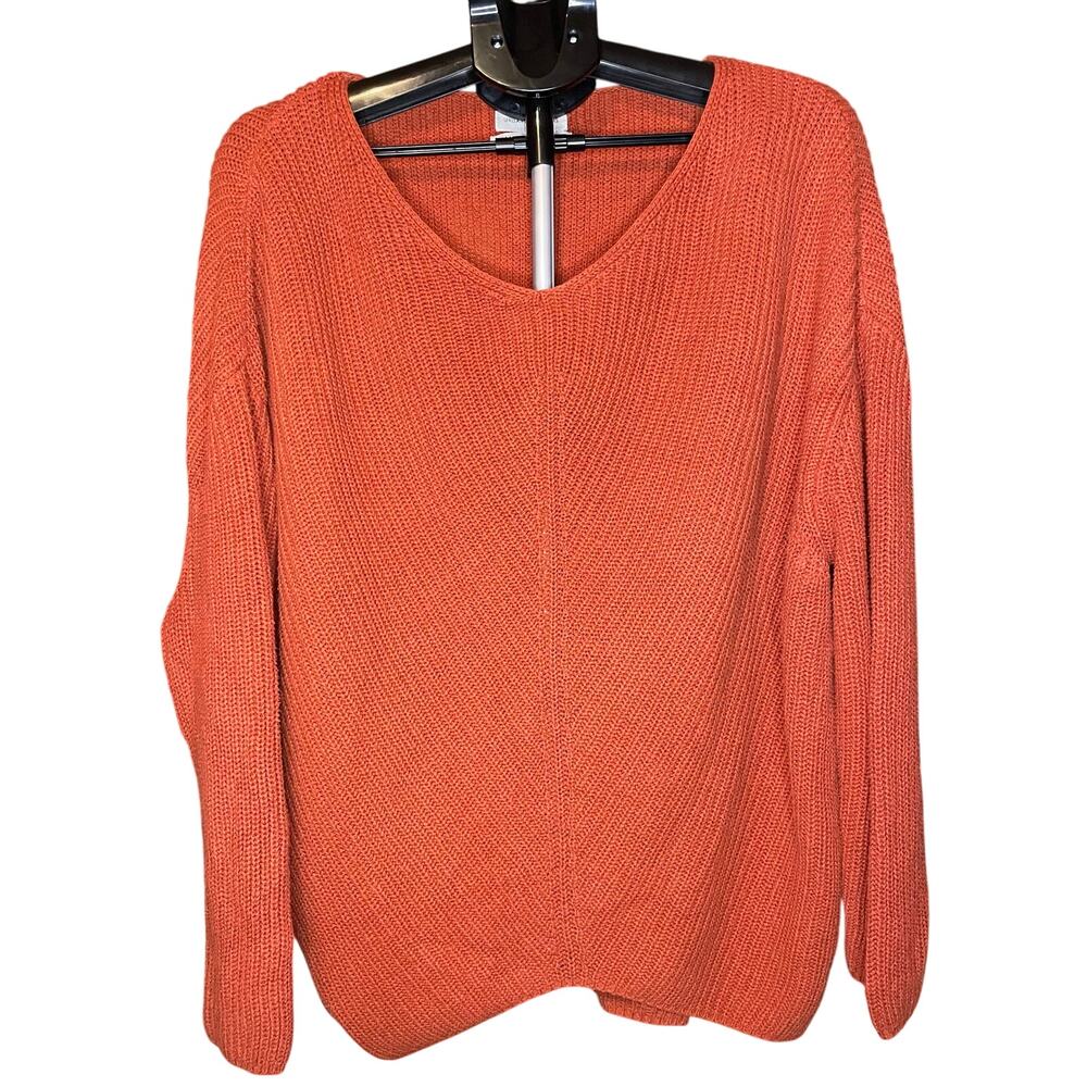 Urban Outfitters Rust Orange Slouchy Knit Sweater Size M cottagecore preppy cozy
